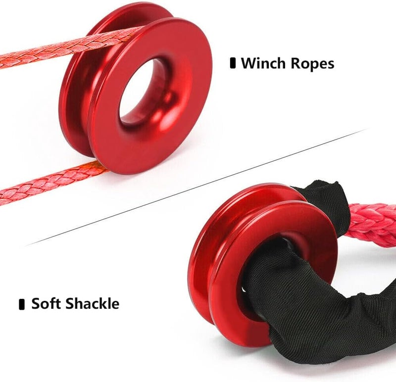 BARTOO Winch Snatch Recovery Ring 66,000 lbs, Snatch Towing Ring for Soft Shackle & Synthetic Rope, Winch Snatch for ATV UTV SUV Off-Road Vehicle, Red - Image 2